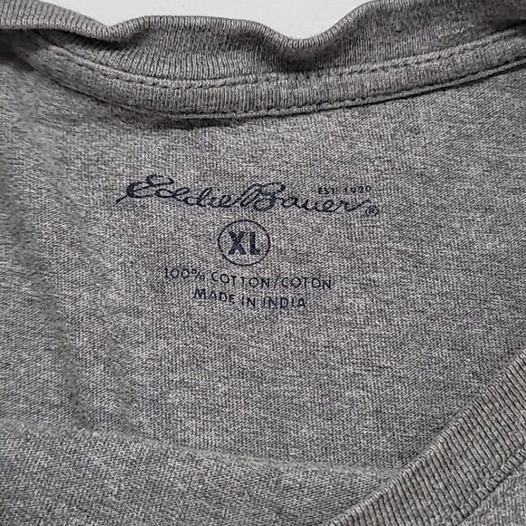 Eddie Bauer Men's Long Sleeve Shirt Size XL Crew Neck Pullover Knit Gray Outdoor - Picture 10 of 13